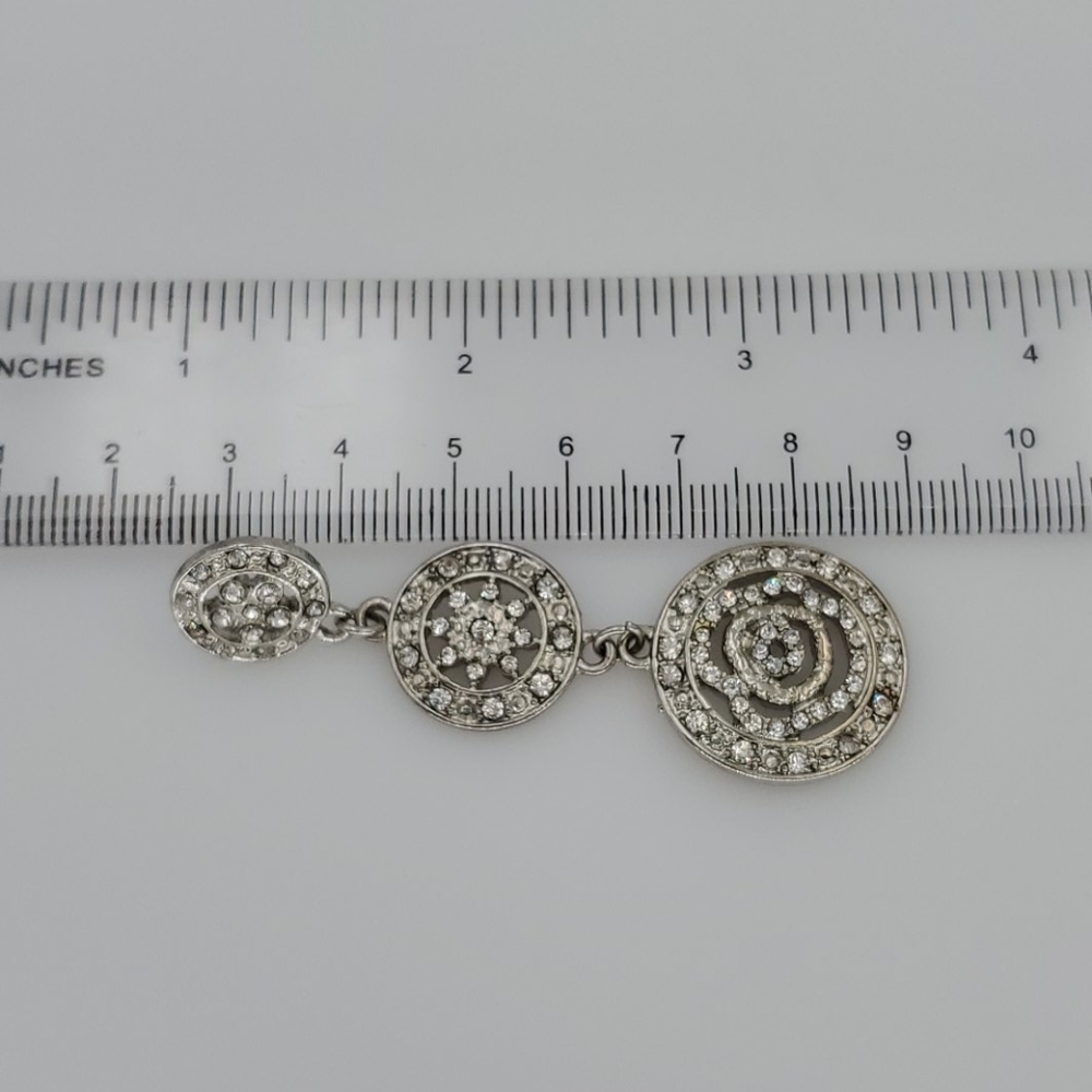 Sparkly Rhinestone Round Chandelier Earrings - Picture 8 of 8